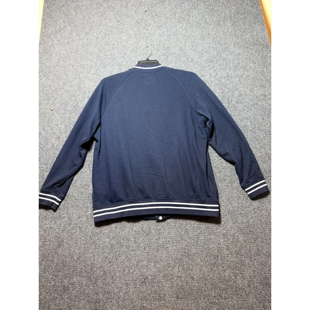 Five Four Nick Wooster Bomber Jacket Mens XL Navy Blue Excellent Full Zip Ribbed
